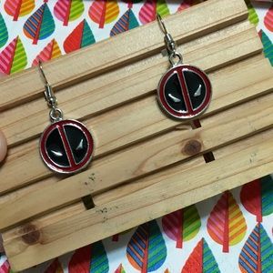Deadpool drop earrings